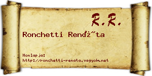 Ronchetti Renáta névjegykártya